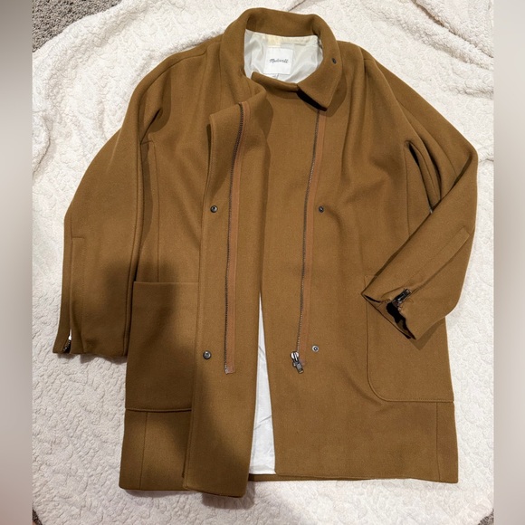 Madewell Classic Wool Blend Double-Breasted Coat - Size 10 - Picture 4 of 14